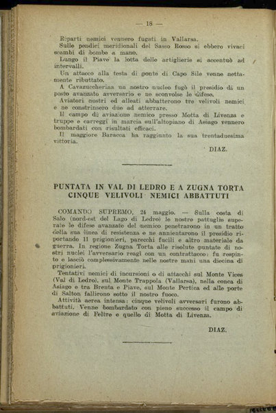 Il diario della nostra guerra : bollettini ufficiali dell'esercito e della marina